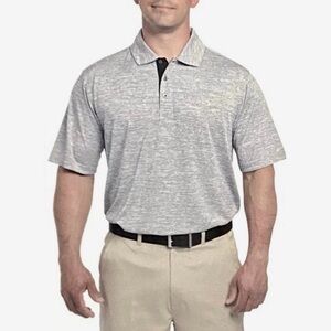 4/$25 NWT Bolle Wicking Golf Performance Polo Short Sleeve in Heather Black sz M